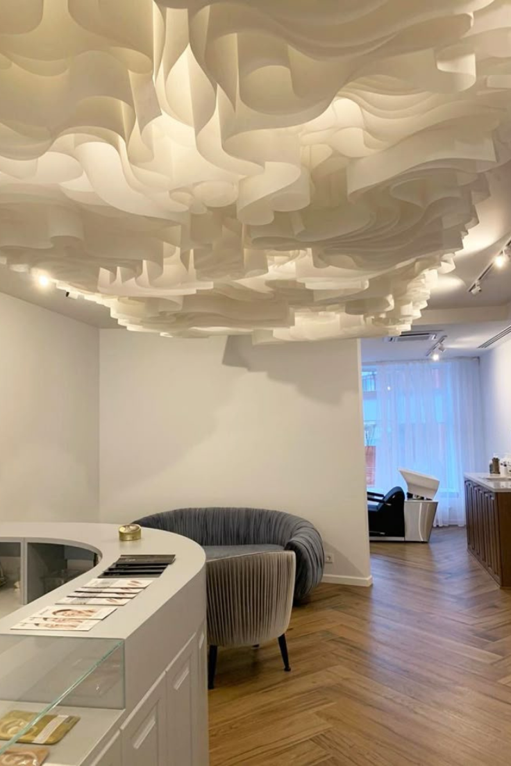 french fabric ceiling