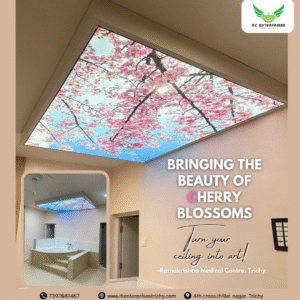 printed stretch ceiling at ramakrishna mediacl center