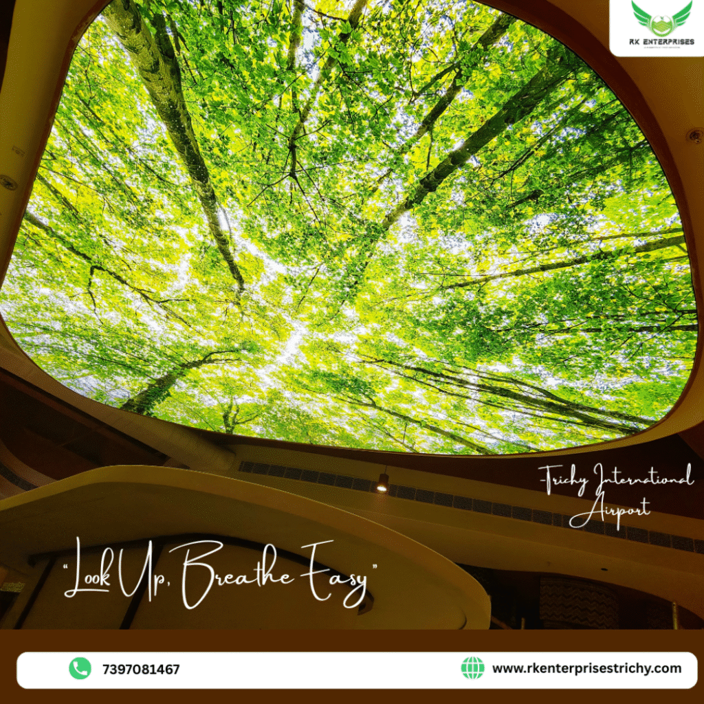 trichy airport stretch ceiling work by rk enterprises