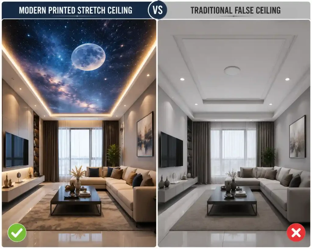 Advantages of Stretch Ceiling Over Gypsum False Ceiling